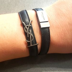 YSL leather wrap bracelet